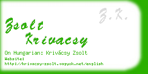 zsolt krivacsy business card