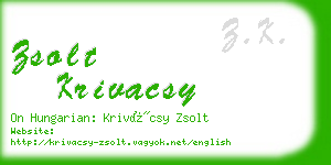 zsolt krivacsy business card